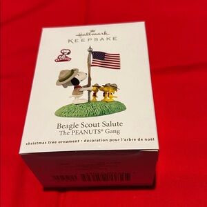 Peanuts Christmas Hallmark Ornament Beagle Scout Salute With Box